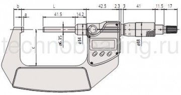 микрометры Mititoyo с невращающимся шпинделем серии 406 схема 1