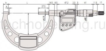 микрометры Mititoyo с невращающимся шпинделем серии 406 схема 2