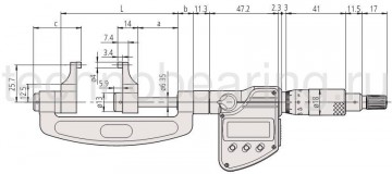Цифровой микрометр с вынесенными губками схема