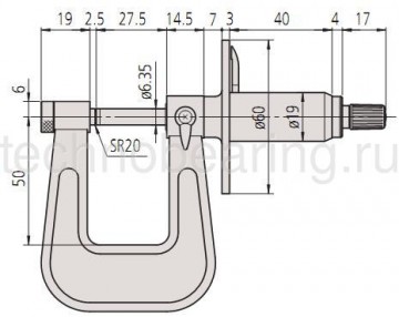 микрометр для листового с циферблатной шкалой металла гладки схема