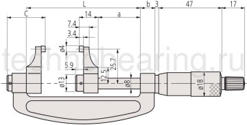 Микрометры гладкие с вынесенными губками схема
