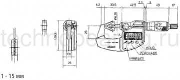 микрометры mitutoyo с призматической пяткой схема 1
