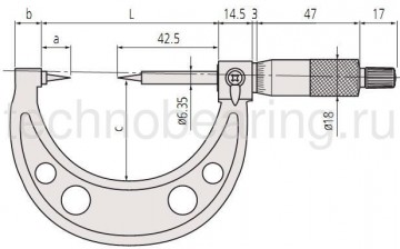 микрометр с точечными измерительными поверхностями схема