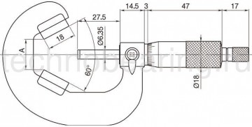 Микрметр с призматической пяткой 60 градусов схема 1