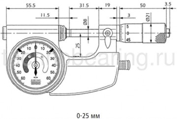 Индикаторный микрометр серии 510 схема 1