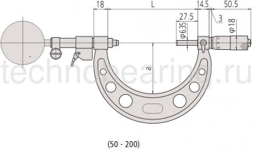 Индикаторный микрометр Mitutoyo серии 107 схема 2