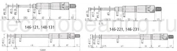 микрометры для измерений внутренних канавок Mitutoyo серия 146 схемы