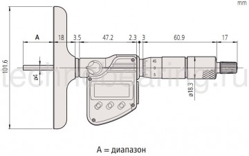 Микрометрический электронный глубиномер схема