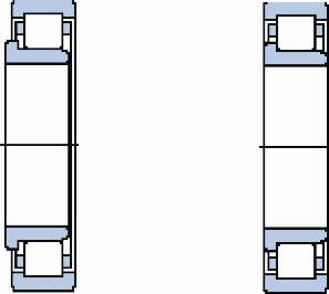 Однорядные цилиндрические роликоподшипники серии NJ