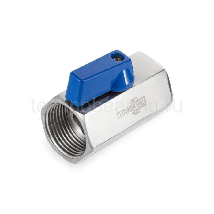 Шаровый кран мини ВР-ВР, резьба BSP 3/8", нерж. сталь, TL3/8MBV-FF TITAN LOCK — изображение товара №1